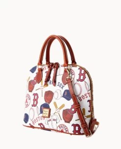 MLB Red Sox Zip Zip Satchel RED SOX -Online Sale Dooney & Bourke B2343G QUMWPATNRDSX ALT1 1