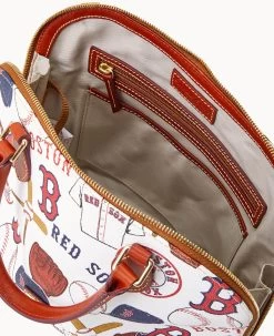 MLB Red Sox Zip Zip Satchel RED SOX -Online Sale Dooney & Bourke B2343G QUMWPATNRDSX ALT2