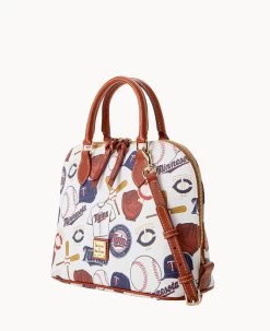 MLB Twins Zip Zip Satchel TWINS -Online Sale Dooney & Bourke B2343G QUMWPATNTWNS ALT1 1