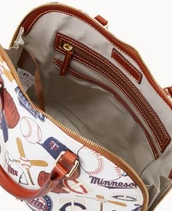 MLB Twins Zip Zip Satchel TWINS -Online Sale Dooney & Bourke B2343G QUMWPATNTWNS ALT2 1