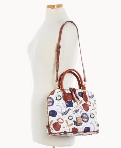 MLB Twins Zip Zip Satchel TWINS -Online Sale Dooney & Bourke B2343G QUMWPATNTWNS ALT4 1