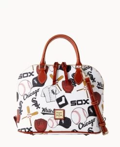 MLB White Sox Zip Zip Satchel WHITE SOX -Online Sale Dooney & Bourke B2343G QUMWPATNWHSX 2