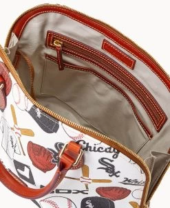 MLB White Sox Zip Zip Satchel WHITE SOX -Online Sale Dooney & Bourke B2343G QUMWPATNWHSX ALT2