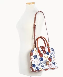 MLB Yankees Zip Zip Satchel YANKEES 23 MLB Yankees Zip Zip Satchel YANKEES -Online Sale Dooney & Bourke B2343G QUMWPATNYANK ALT4 1