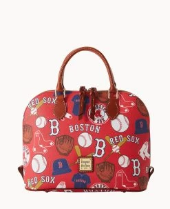 MLB Red Sox Zip Zip Satchel RED SOX -Online Sale Dooney & Bourke B2343G QURDPATNRDSX