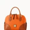 Pebble With Florentine Trim Domed Satchel Clementine -Online Sale Dooney & Bourke B2350G 9FCESCNA