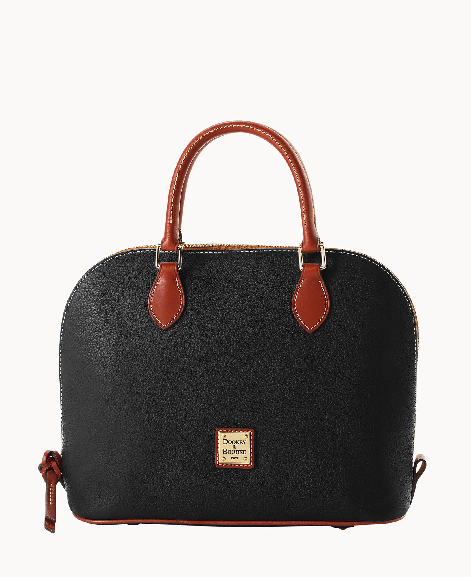 Pebble Grain Domed Satchel Taupe 14 Pebble Grain Domed Satchel Taupe - Image 12