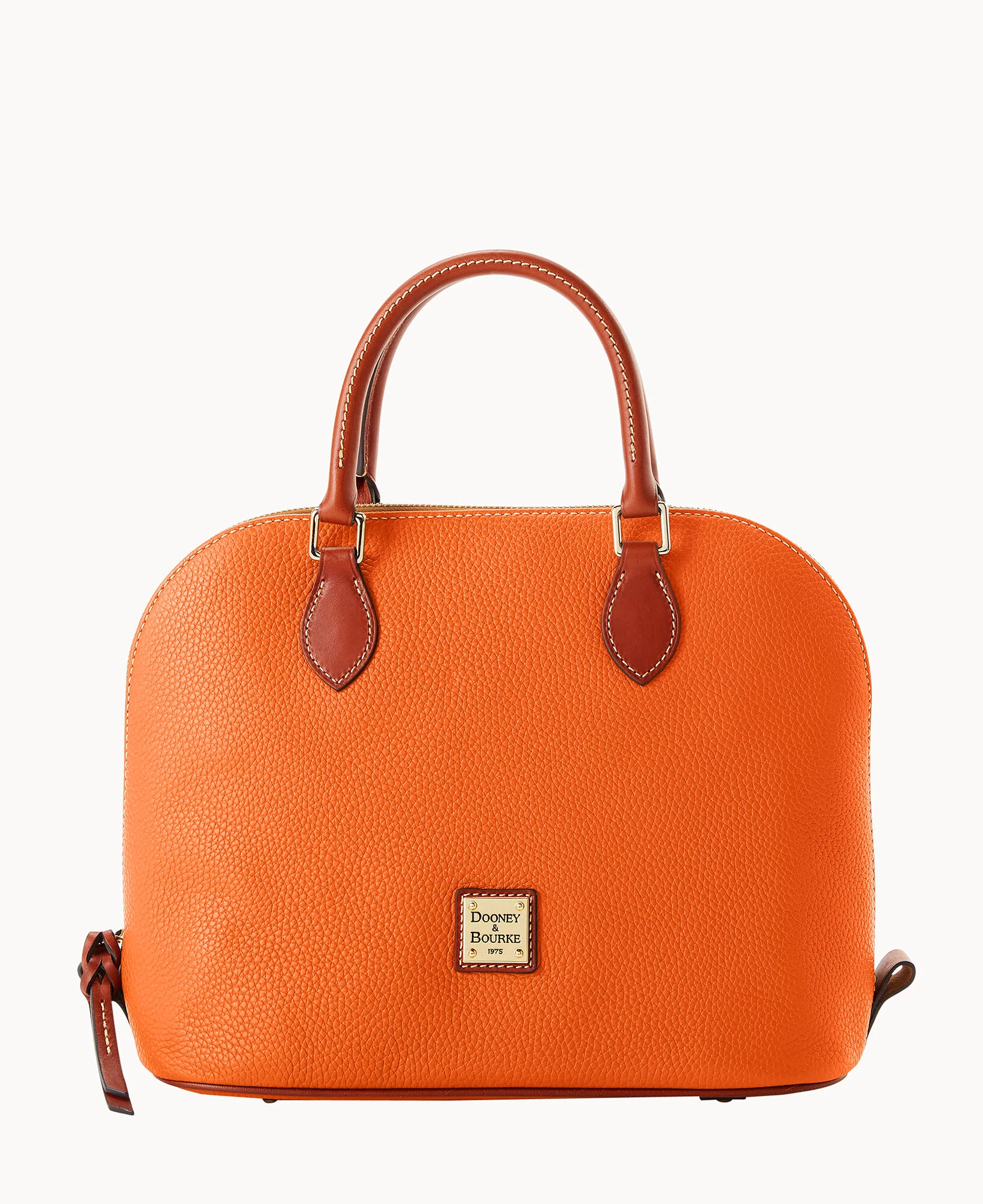 Pebble Grain Domed Satchel Taupe 17 Pebble Grain Domed Satchel Taupe - Image 15