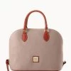 Pebble Grain Domed Satchel Taupe
