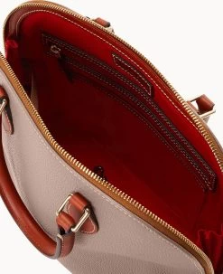Pebble Grain Domed Satchel Taupe 30 Pebble Grain Domed Satchel Taupe -Online Sale Dooney & Bourke B2367G AWTPPATN ALT2 1