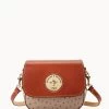 Ostrich Turnlock Flap Saddle Light Taupe 2 Ostrich Turnlock Flap Saddle Light Taupe -Online Sale Dooney & Bourke B2375G OTXDPATN