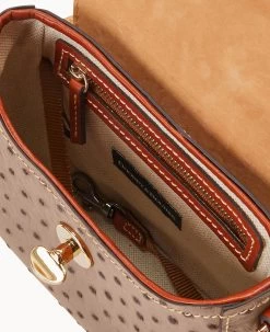 Ostrich Turnlock Flap Saddle Light Taupe 16 Ostrich Turnlock Flap Saddle Light Taupe -Online Sale Dooney & Bourke B2375G OTXDPATN ALT2