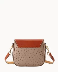 Ostrich Turnlock Flap Saddle Light Taupe 17 Ostrich Turnlock Flap Saddle Light Taupe -Online Sale Dooney & Bourke B2375G OTXDPATN ALT3