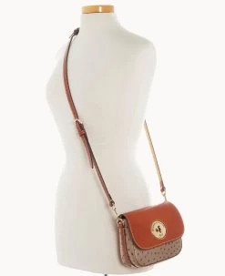 Ostrich Turnlock Flap Saddle Light Taupe 23 Ostrich Turnlock Flap Saddle Light Taupe -Online Sale Dooney & Bourke B2375G OTXDPATN ALT4 1