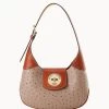 Ostrich Turnlock Hobo 26 Light Taupe 1 Ostrich Turnlock Hobo 26 Light Taupe -Online Sale Dooney & Bourke B2378G OTXDPATN