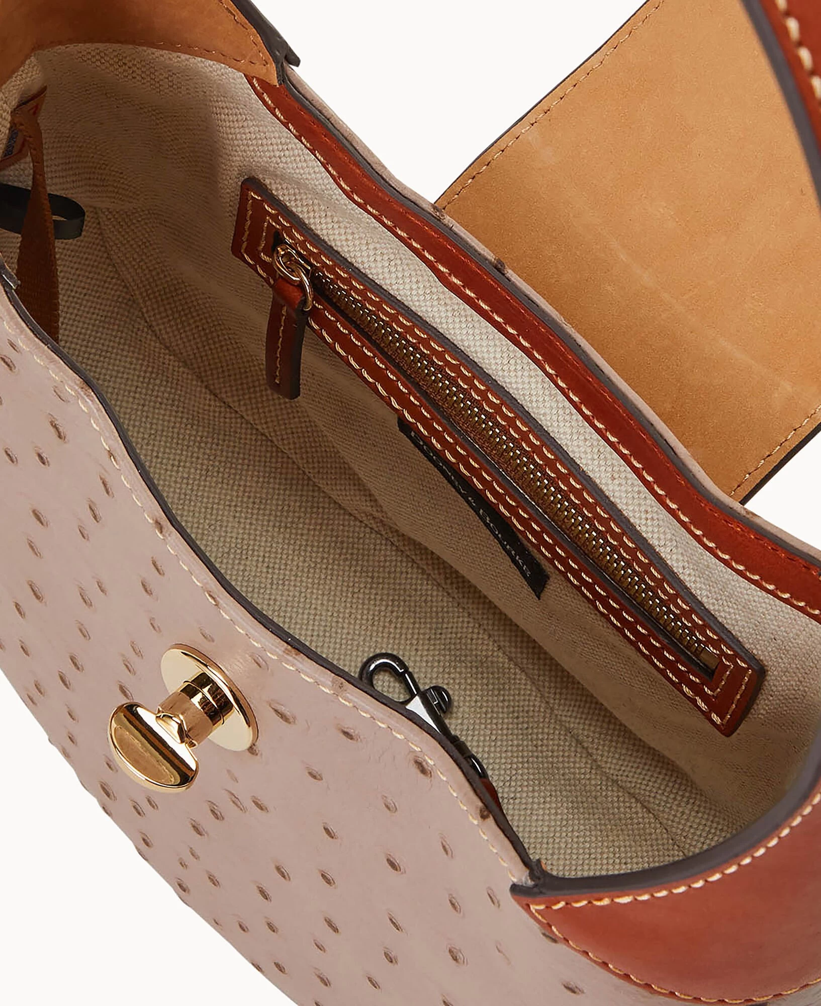 Ostrich Turnlock Hobo 26 Light Taupe 10 Ostrich Turnlock Hobo 26 Light Taupe - Image 8