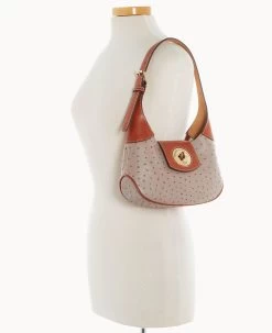 Ostrich Turnlock Hobo 26 Light Taupe 23 Ostrich Turnlock Hobo 26 Light Taupe -Online Sale Dooney & Bourke B2378G OTXDPATN ALT4 1
