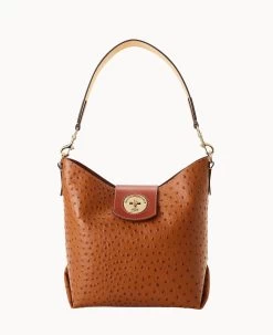 Ostrich Turnlock Sac 30 Light Taupe 24 Ostrich Turnlock Sac 30 Light Taupe -Online Sale Dooney & Bourke B2381G OTCAPATN