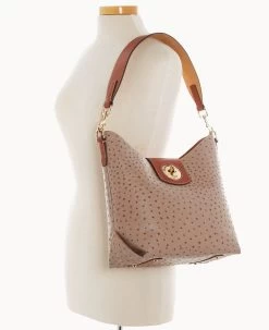 Ostrich Turnlock Sac 30 Light Taupe 18 Ostrich Turnlock Sac 30 Light Taupe -Online Sale Dooney & Bourke B2381G OTXDPATN ALT4