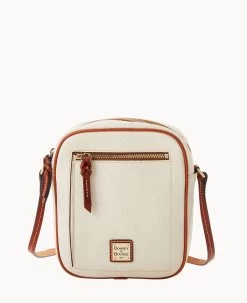 Pebble Grain Camera Crossbody White