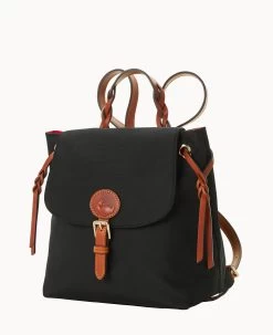 Nylon Flap Backpack Black 21 Nylon Flap Backpack Black -Online Sale Dooney & Bourke B2503G INBLPATN ALT1