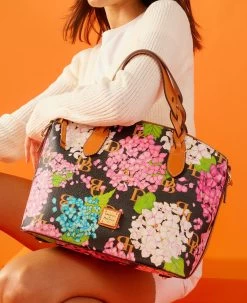 Hydrangea Monogram Celeste Satchel Blue -Online Sale Dooney & Bourke B2HYM1299 ILD lifestyle 1