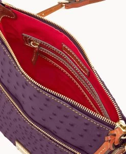 Ostrich Crossbody Plum Wine -Online Sale Dooney & Bourke B3264G OTXPPATN ALT2