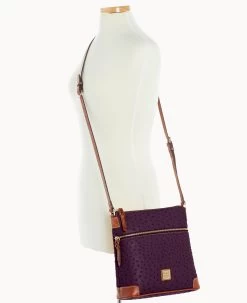 Ostrich Crossbody Plum Wine -Online Sale Dooney & Bourke B3264G OTXPPATN ALT4