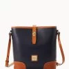 Wexford Leather Crossbody Bucket Midnight Blue