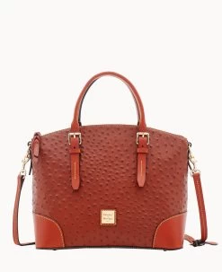 Ostrich Domed Satchel Light Taupe -Online Sale Dooney & Bourke B9062G OTCGPATN
