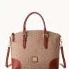 Ostrich Domed Satchel Light Taupe