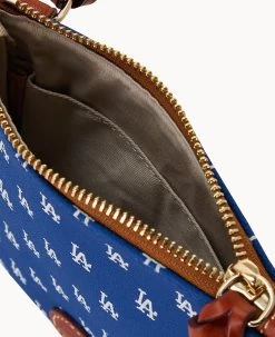 MLB Dodgers Small North South Top Zip Crossbody Dodgers -Online Sale Dooney & Bourke BL370G MJBUPATNDODG ALT2 1