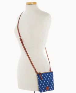 MLB Dodgers Small North South Top Zip Crossbody Dodgers -Online Sale Dooney & Bourke BL370G MJBUPATNDODG ALT4 1