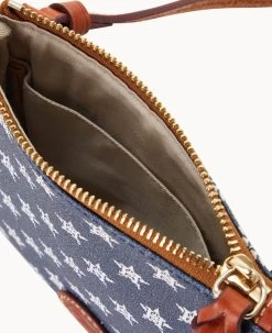 MLB Astros Small North South Top Zip Crossbody Astros -Online Sale Dooney & Bourke BL370G MJNVPATNASTO ALT2 1