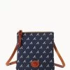 MLB Braves Small North South Top Zip Crossbody Braves -Online Sale Dooney & Bourke BL370G MJNVPATNBRVE