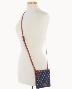 MLB Braves Small North South Top Zip Crossbody Braves 14 MLB Braves Small North South Top Zip Crossbody Braves -Online Sale Dooney & Bourke BL370G MJNVPATNBRVE ALT4