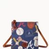 MLB Braves Small N S Top Zip Crossbody Braves -Online Sale Dooney & Bourke BL370G QUNVPATNBRVE