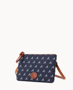 MLB Braves Top Zip Crossbody Braves -Online Sale Dooney & Bourke BL372G MJNVPATNBRVE ALT1