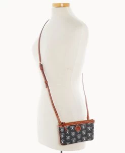 NFL Raiders Large Slim Crossbody Raiders -Online Sale Dooney & Bourke BL373G NJBLPATNRAID ALT4