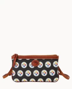 NFL Steelers Large Slim Crossbody Steelers 15 NFL Steelers Large Slim Crossbody Steelers -Online Sale Dooney & Bourke BL373G NJBLPATNSTLR 1