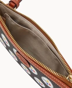 NFL Steelers Large Slim Crossbody Steelers 17 NFL Steelers Large Slim Crossbody Steelers -Online Sale Dooney & Bourke BL373G NJBLPATNSTLR ALT2 1