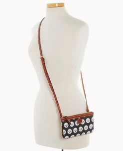 NFL Steelers Large Slim Crossbody Steelers 18 NFL Steelers Large Slim Crossbody Steelers -Online Sale Dooney & Bourke BL373G NJBLPATNSTLR ALT4 1