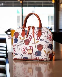 MLB Red Sox Zip Zip Satchel RED SOX -Online Sale Dooney & Bourke BNGRS2343 ILD lifestyle