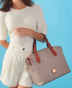 Ostrich Celeste Satchel Bone -Online Sale Dooney & Bourke BOSTR1299 ILD lifestyle 1