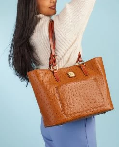 Ostrich Tammy Tote Caramel -Online Sale Dooney & Bourke BOSTR1312 ILD lifestyle 1