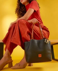 Pebble Grain Small Flynn Mustard 28 Pebble Grain Small Flynn Mustard -Online Sale Dooney & Bourke BPEBC1459 ILD lifestyle 1