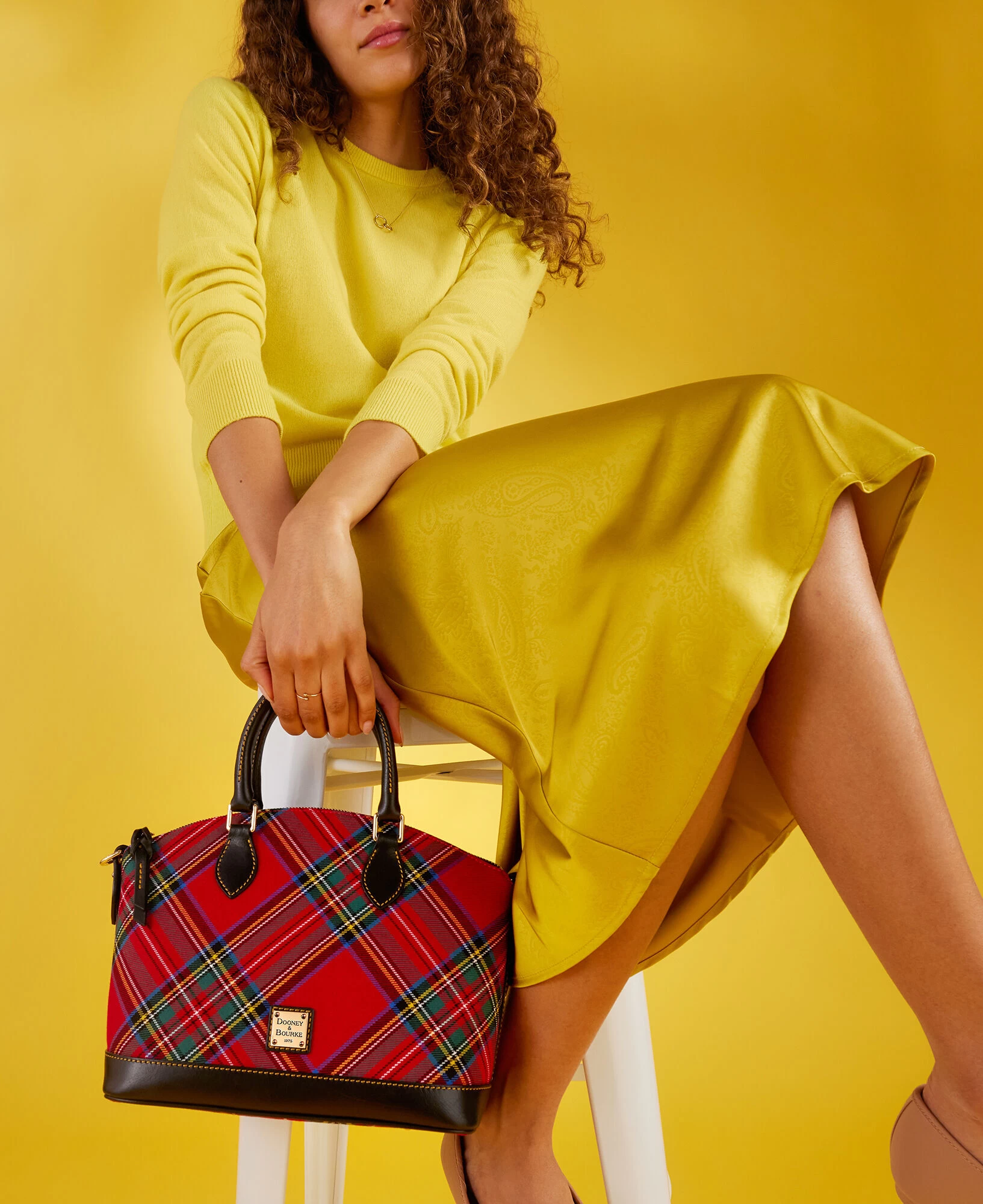 Tartan Darcy Satchel White 4 Tartan Darcy Satchel White - Image 2