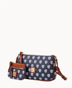 MLB Brewers Lexi Crossbody Sm Coin Case BREWERS -Online Sale Dooney & Bourke M1400G MJNVPATNBRWS ALT1