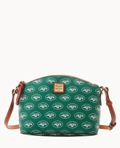 NFL Jets Suki Crossbody Med Wristlet JETS -Online Sale Dooney & Bourke M1696G NJGRPATNJETS 2