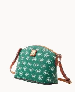 NFL Jets Suki Crossbody Med Wristlet JETS -Online Sale Dooney & Bourke M1696G NJGRPATNJETS ALT1 1